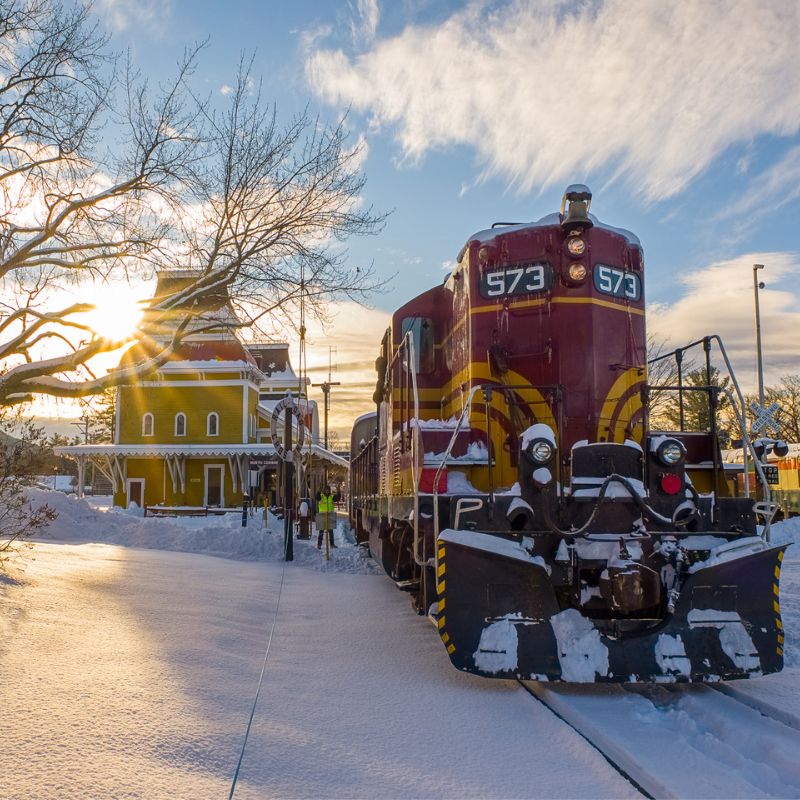 conway scenic railroad snow train winter things to do