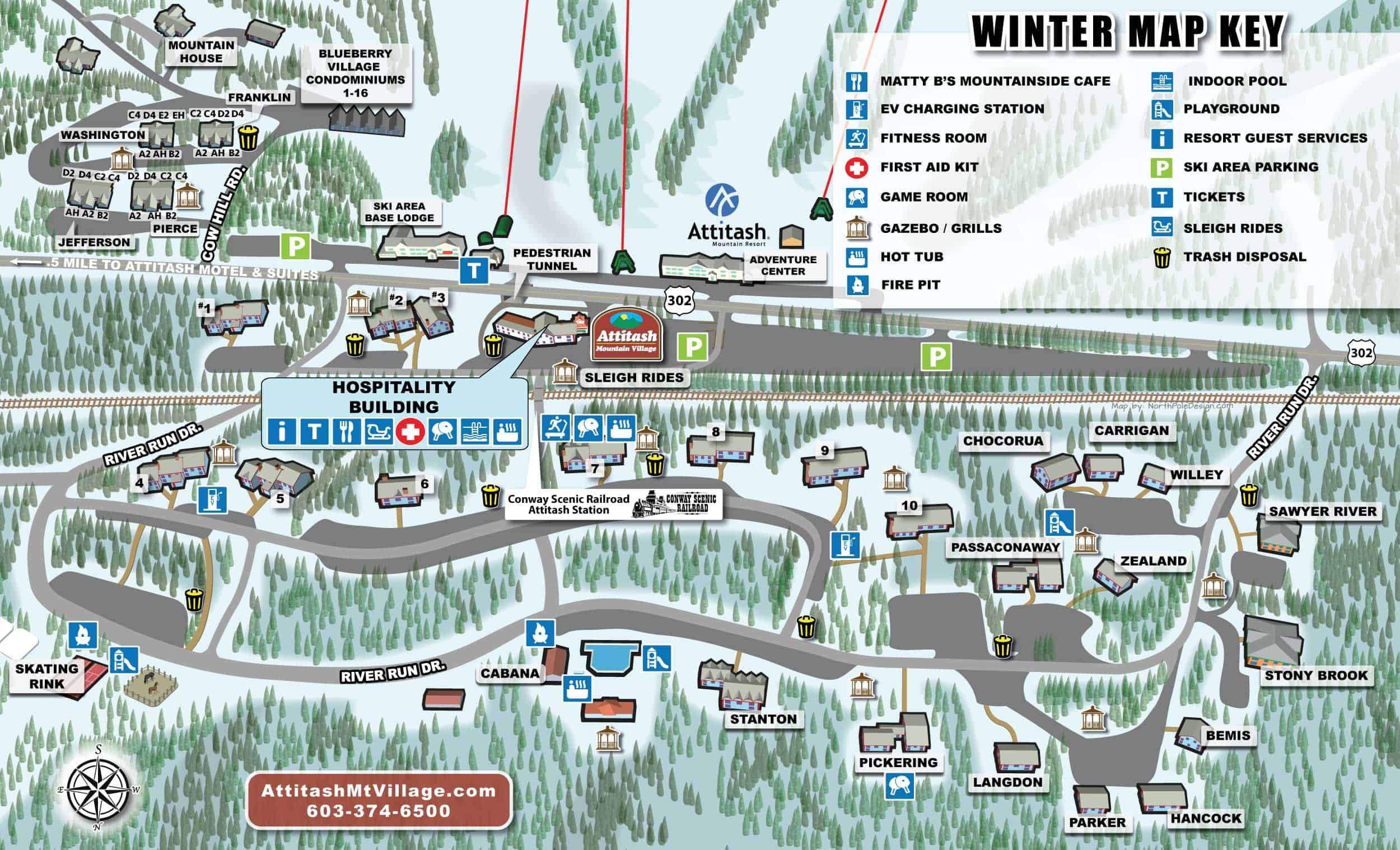 attitash mountain village resort map