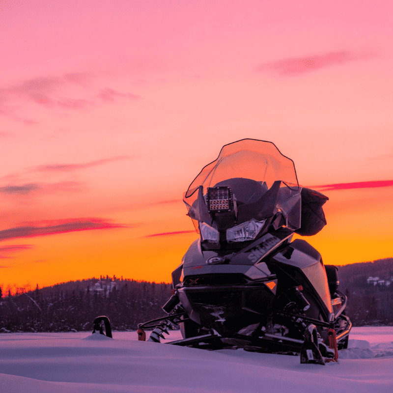 snowmobile in the white mountains